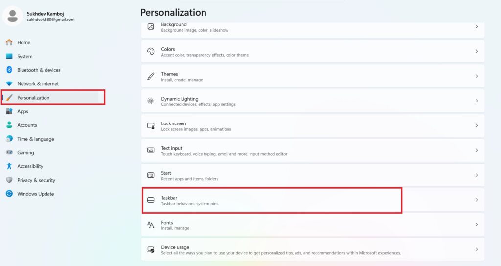 personalisation-taskbar